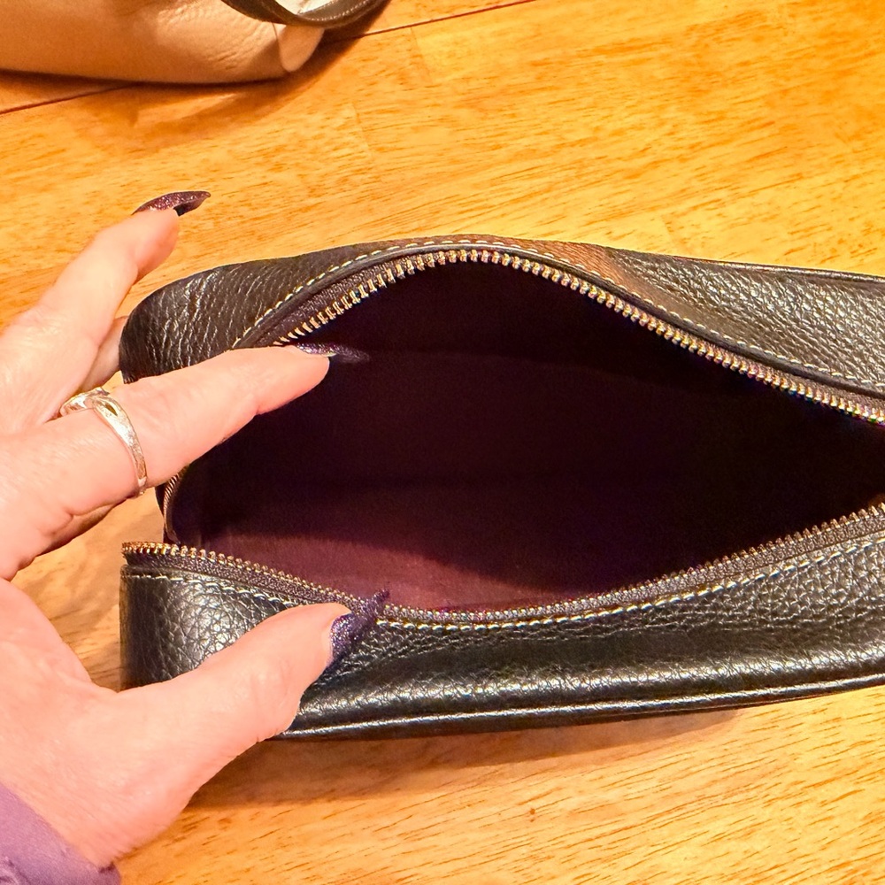 Coach Two-Tone Pebbled Leather Hobo — Cream & Tan with Brown Strap - Picture 7 of 13